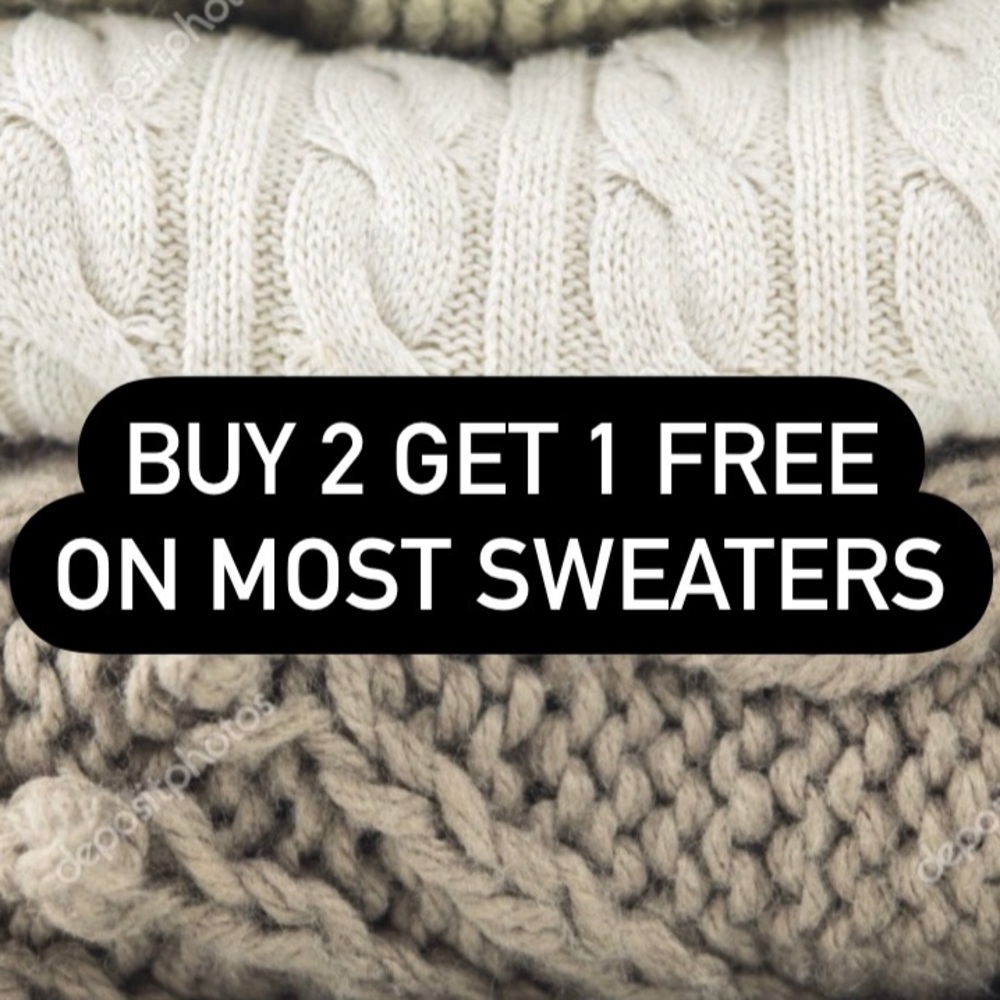 Buy 2 Get 1 Free On Most Sweaters